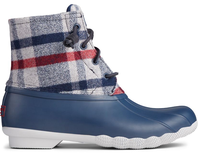 Sperry Saltwater Wool Plaid Duck Boots - Women's Duck Boots - Multicolor/Navy [WG0823964] Sperry Ire